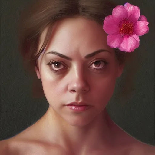 Prompt: pink petals with a ahape of a wonderful aubrey plaza and christina ricci and mila kunis and olivia newton john, intricate, elegant, highly detailed, wonderful eyes, sweet, digital painting, artstation, concept art, smooth, sharp focus, illustration, art by artgerm and greg rutkowski and alphonse mucha and william - adolphe bouguereau