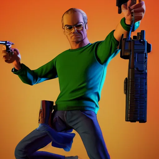 Prompt: Scooby Doo holding a gun in GTA 5, cover art by stephen Bliss, no text, studio lighting, blender, trending on artstation, 8k, highly detailed