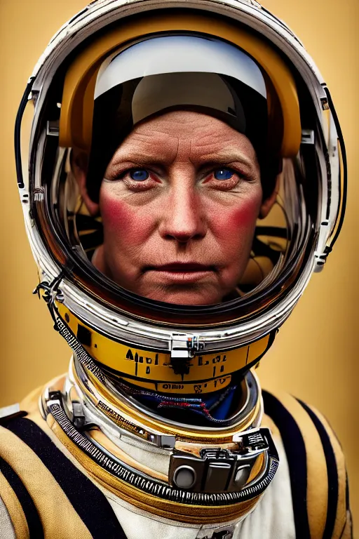 Image similar to extremely detailed portrait of astronaut, helmet, visor, full frame, award winning photo by jimmy nelson