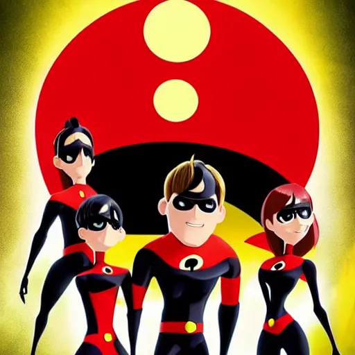 Prompt: Anime poster of The Incredibles