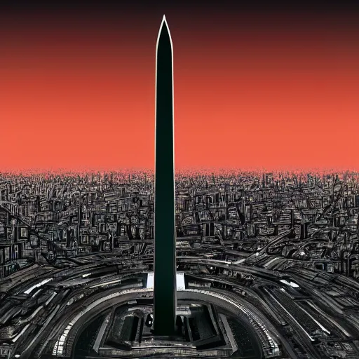 Image similar to Obelisco of Buenos Aires in a cyberpunk style, hyper detailed, hd