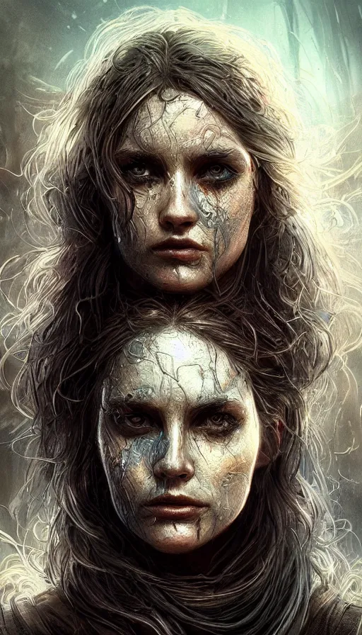 Prompt: furious gorgeous woman, face covered in dirt, lord of the rings ,cyberpunk, neon, fibonacci, sweaty, insane, intricate, highly detailed, digital painting, artstation, concept art, smooth, sharp focus, illustration, Unreal Engine 5, 8K, art by artgerm and greg rutkowski and alphonse mucha