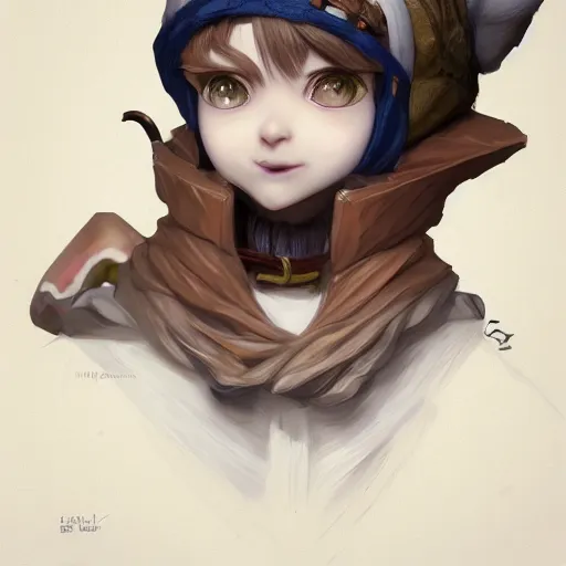 Image similar to Goblin Cleric with large expressive eyes and a scarf, hatched ear, highly detailed, by Range Murata, artgerm, digital illustration, beautiful, concept art, trending on artstation, 4k