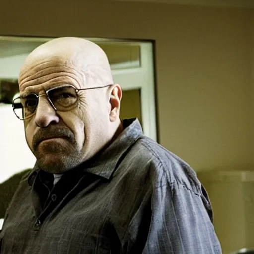 Image similar to A movie still of Danny Devito as Walter White in Breaking Bad