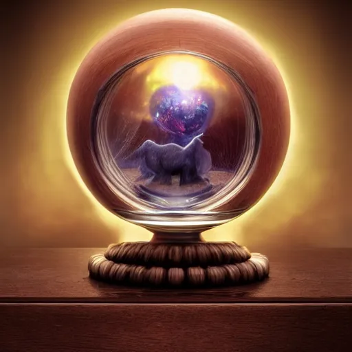 Image similar to crystal ball on a wood stand with a beautiful dreamscape inside, studio product photography, super highly detailed, professional digital painting, artstation, concept art, smooth, sharp focus, extreme illustration, unreal engine 5, photorealism, beautiful, cinematic, art by artgerm and rutkowski and alphonse mucha and loish and wlop