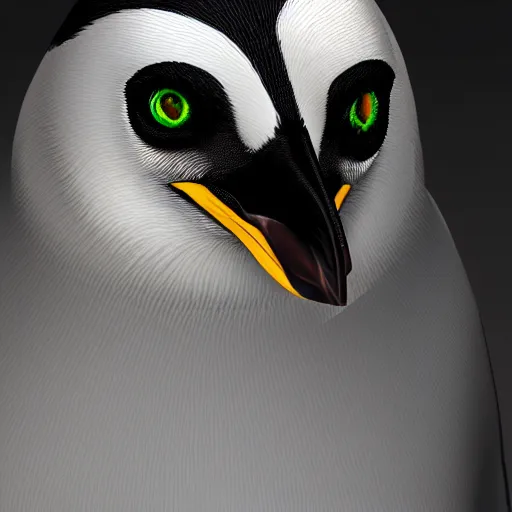 Prompt: penguin with human realistic eyes, 4k