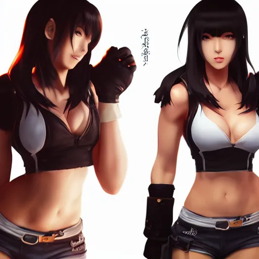 Image similar to face and body shot of tifa lockhart by wlop, rossdraws, mingchen shen, bangkuart, sakimichan, yan gisuka, jeongseok lee, artstation, 4k