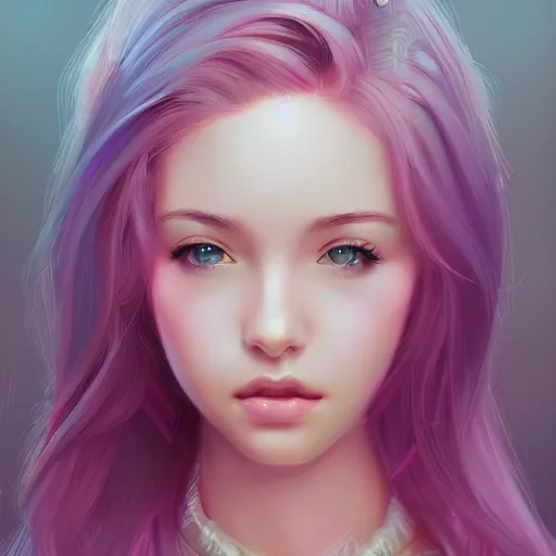 Image similar to teen girl, pink hair, gorgeous, amazing, elegant, intricate, highly detailed, digital painting, artstation, concept art, sharp focus, illustration, art by Ross tran