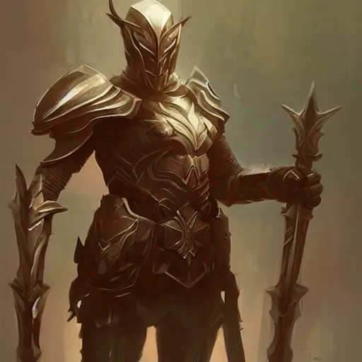 portrait of the witch king of angmar in brass armor