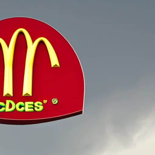 Prompt: a logo designed for a mcdonalds in space