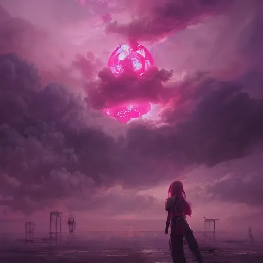 Prompt: a pink apocalypse, made by Stanley Artgerm Lau, WLOP, Rossdraws, ArtStation, CGSociety, concept art, cgsociety, octane render, trending on artstation, artstationHD, artstationHQ, unreal engine, 4k, 8k,