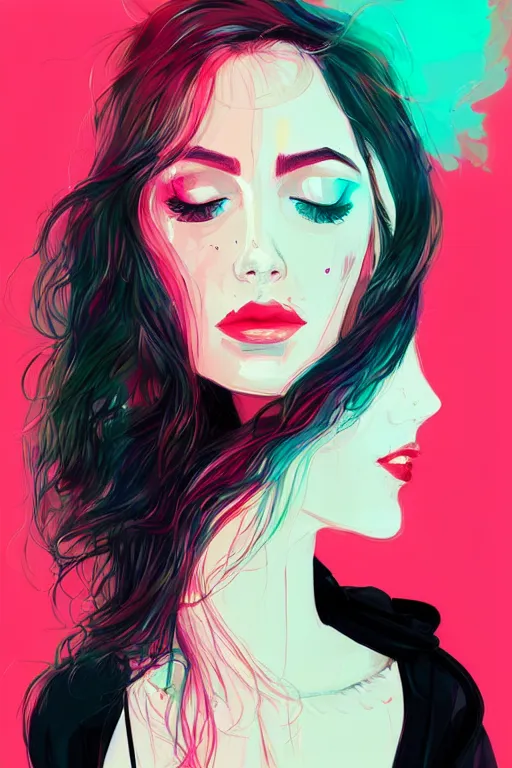 Prompt: a vibrant ultraclear sideview waist up portrait ballerina wearing black hoodie by conrad roset, colorful flat surreal, ethereal, intricate, sharp focus, illustration, highly detailed, digital painting, concept art, masterpiece