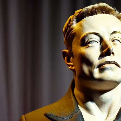 Image similar to A ancient stone bust of Elon Musk is found raising time-travel concerns