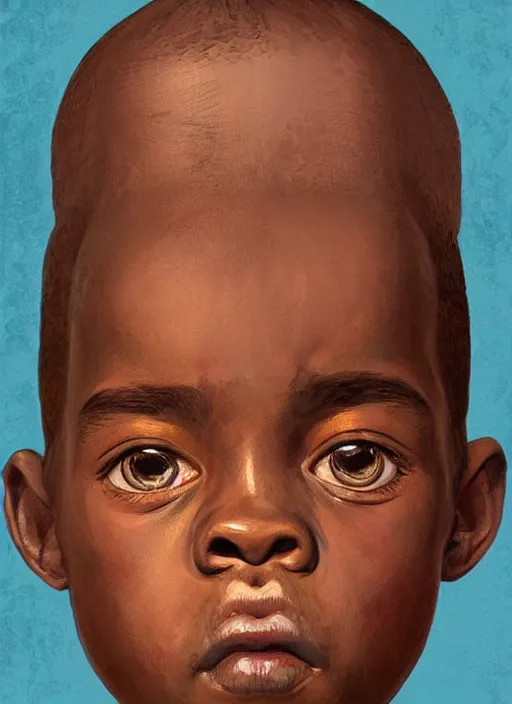 Prompt: colourful upper half portrait of an african boy in the style of jack davis - art by aya takano & hsiao - ron cheng, highly detailed, caricature, digital painting, illustration, smooth, sharp focus, intricate, symmetry, pinterest, behance, artstation