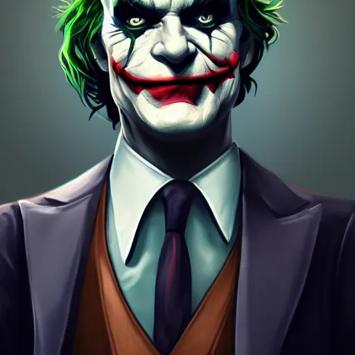 Prompt: Jerome Powell!! as The Joker, digital art, cgsociety, artstation, trending, 4k