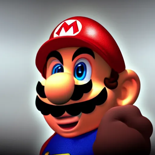 Image similar to mario if he real, photorealistic, cgi render, 3 d
