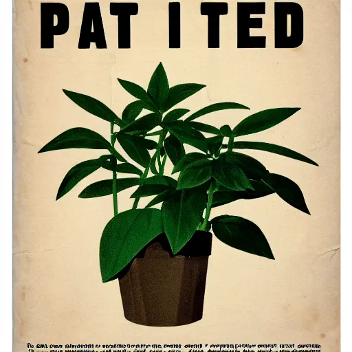 Image similar to 1950s wanted poster for a pot plant