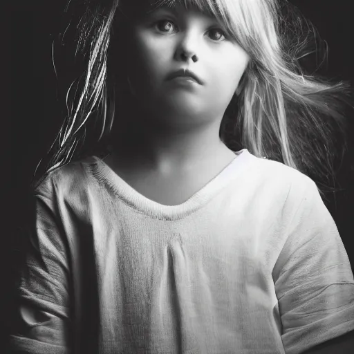 Image similar to face of a young girl in the moon light, ambient lighting, moody, emotive