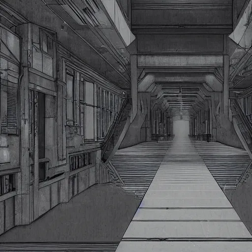 Image similar to a rotten fungus mushroom clump in a bright white hallway with many doors and stairs, Mc Escher architecture, epic composition, by Makoto Shinkai