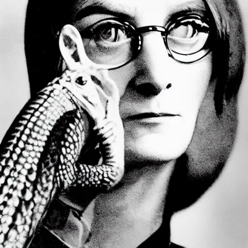 Image similar to she's well acquainted with the touch of the velvet hand like a lizard on a window pane, mother superior jump the gun, john lennon,