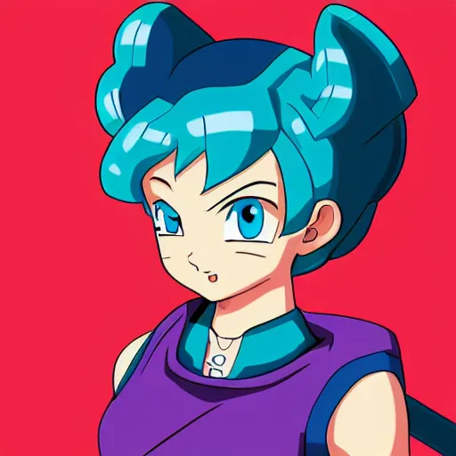 Prompt: fusion of chi - chi and bulma, digital art, high quality anime artstyle, intricate