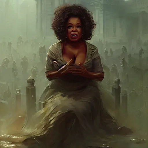 Image similar to oprah is a zombie geog darrow greg rutkowski