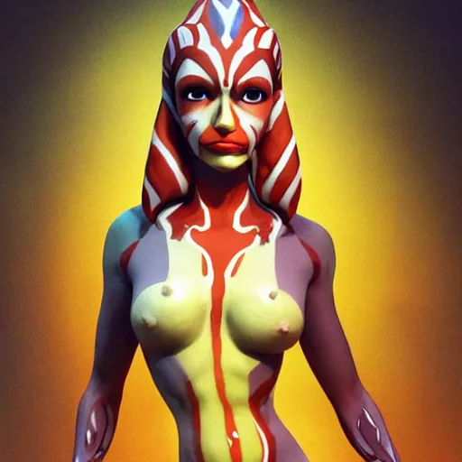 Prompt: beautiful_petite_sunset_of_ahsoka tano clone wars alien body Paint toned full body curv, abs fit model seductive Grand Odalisque_intricate_oil_paintingby Jo hn_William_Godward_by_Anna_Dittman_golden hour body seductive pose by trimmed J-H 768-C2.0