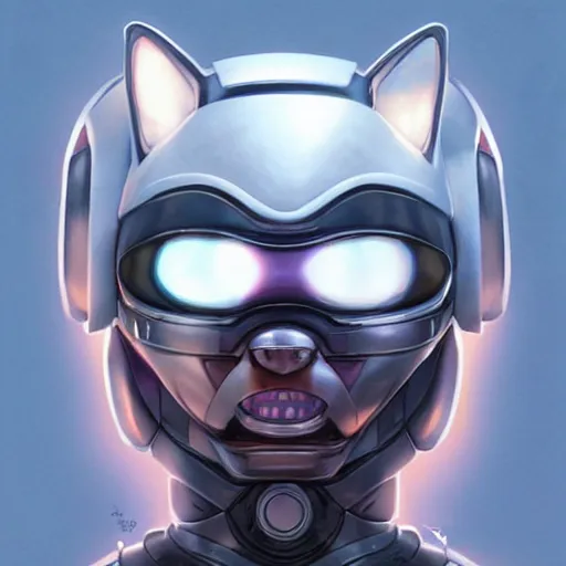 Image similar to Portrait of a Kawaii Cat dressed as Robocop, digital painting, highly detailed, artstation, concept art, smooth, sharp focus, illustration, art by artgerm and greg rutkowski.