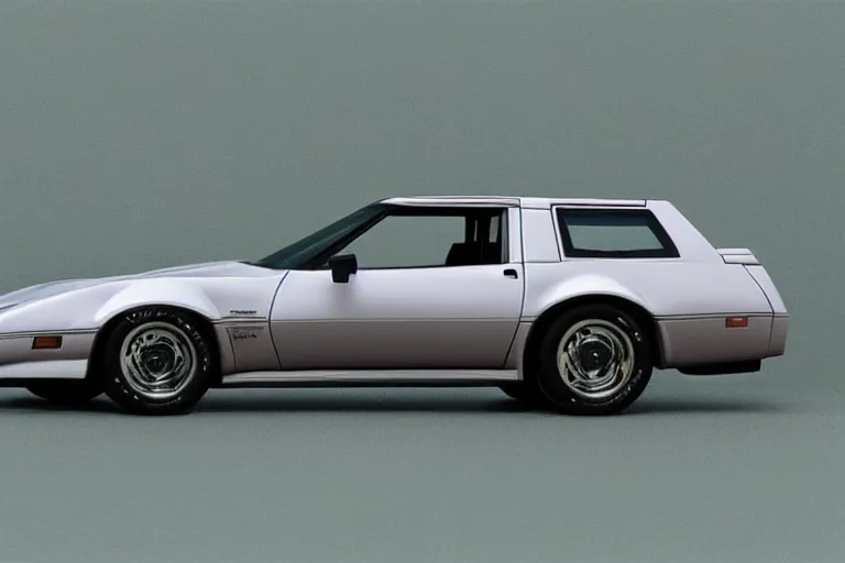 Image similar to intricate, 3 d, 1 9 8 8 c 4 corvette trans am wagon estate, style by caspar david friedrich and wayne barlowe and ted nasmith.