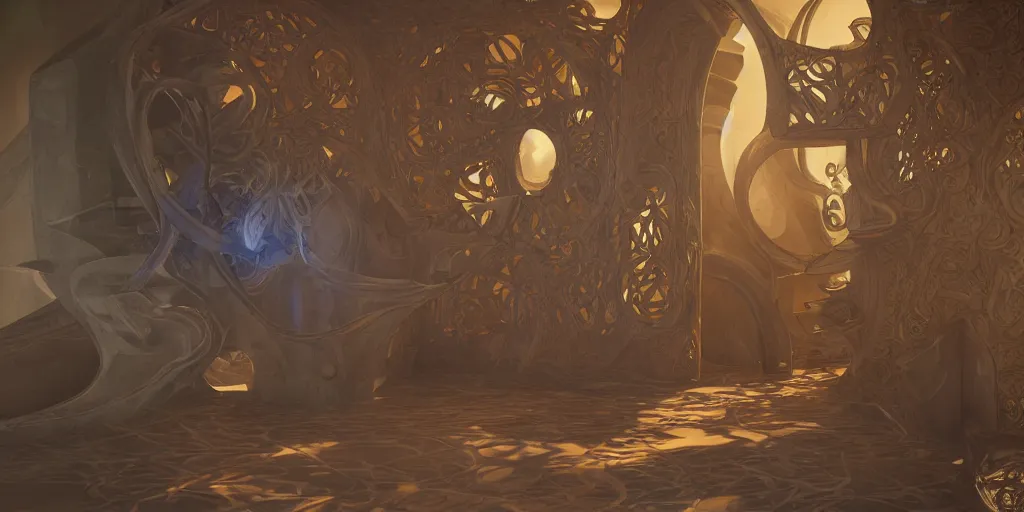 Image similar to elemental planes art nouveau, concept art, 3D render, epic lighting, detailed