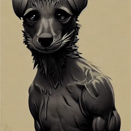 Prompt: ripped physique crown collar leash Man portrait Sherlock Patrick Bateman snout Detective Anthropomorphic furry fuzzy fashion vogue Dachsund man wearing a Dachsund costume wearing an Executive costume gerald brom bastien grivet greg rutkowski norman rockwell portrait face head snout ears eyes illustration tombow