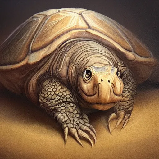 Image similar to amazingly beautiful portrait of a hyper realistic mitch mcconnell as a tortoise painted by greg rutkowski, artgerm, beautiful lighting, masterpiece, epic, 4 k