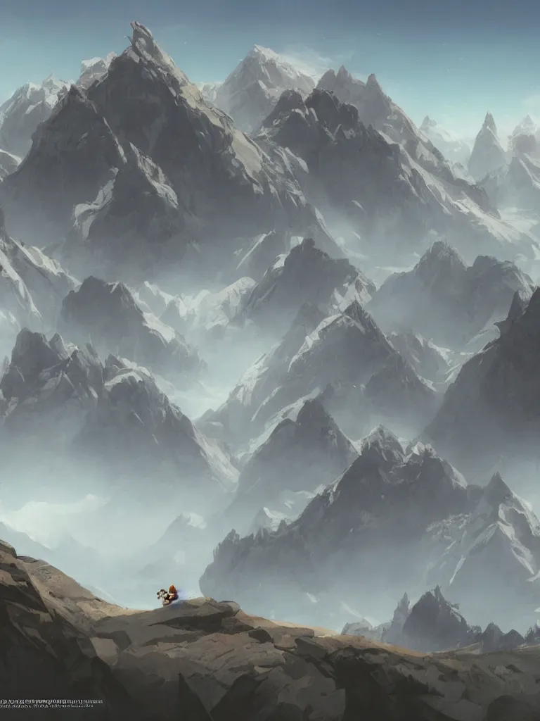 Image similar to moving mountains by disney concept artists, blunt borders, rule of thirds