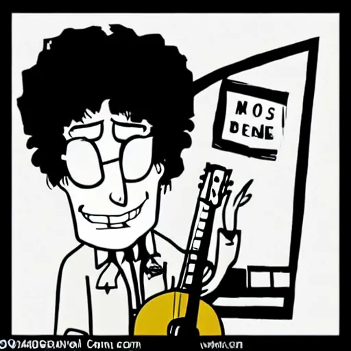 Image similar to bob dylan cartoon in spongebob style