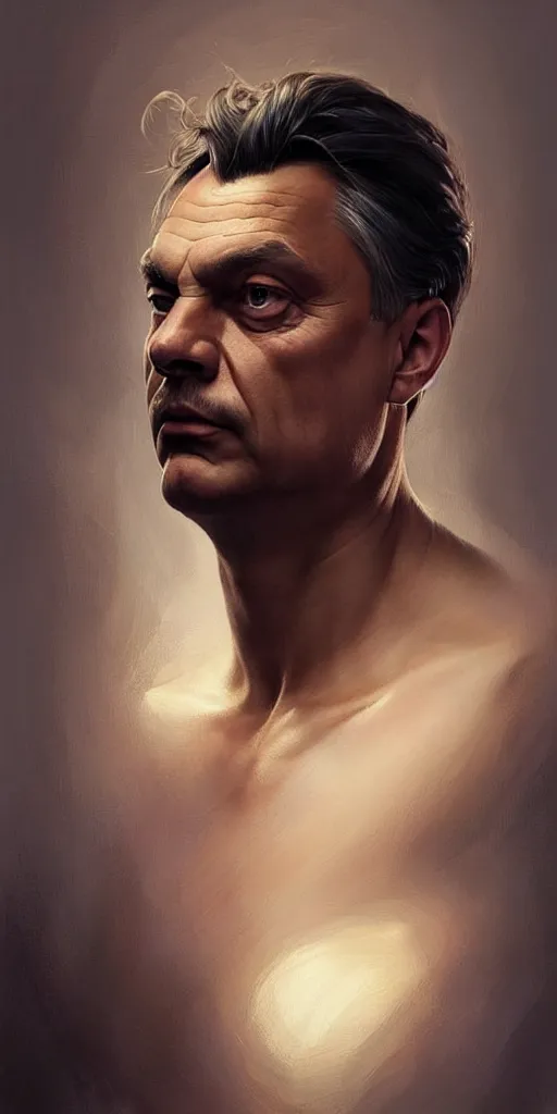 Image similar to portrait of viktor orban, hair, elegant, real life skin, intricate artwork, high detailed, artstation, concept art, smooth, sharp focus, art by artgerm and greg rutkowski @ ruprechy