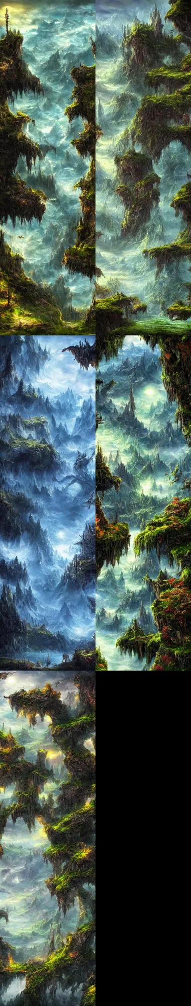 Prompt: Fantasy landscape wallpaper, mystery nature world