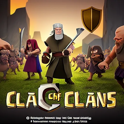 Prompt: clash of clans film poster concept featuring Gandalf