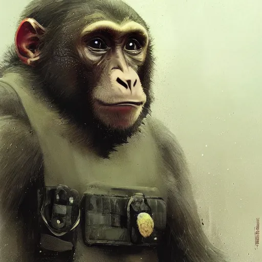 Image similar to portrait of putin as a monkey in kremlin, epic, tragic, military art, fantasy, dieselpunk, hd shot, digital portrait, beautiful, artstation, comic style, by artgerm, guy denning, jakub rozalski, magali villeneuve and charlie bowater