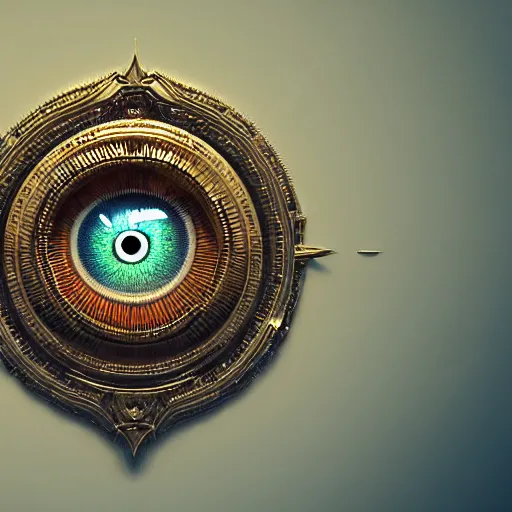 Image similar to The eye of god Rah, intricate, ornate, photorealistic, ultra detailed, octane render, high definition, depth of field, bokeh, 8k, artstation