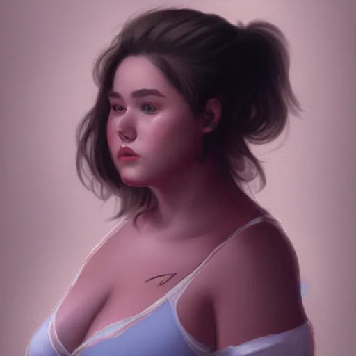 Image similar to portrait of a chonky young woman as drawn by eric anthony johnson ericanthonyj artstation 8 k