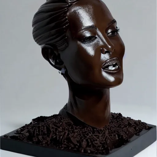 Prompt: chocolate sculpture of angelina jolie