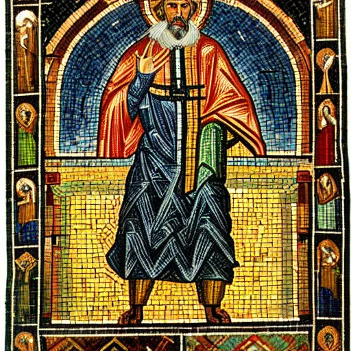Prompt: Religious mosaic of St. Ignatius of Antioch