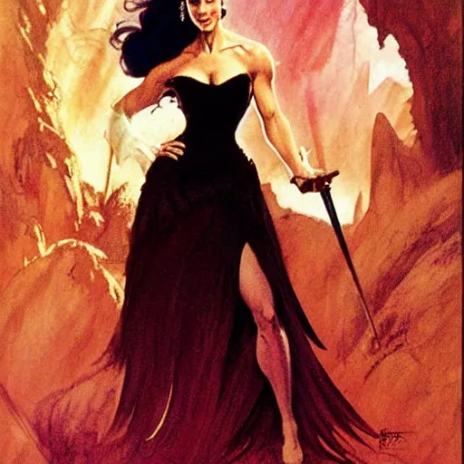 Image similar to jennifer connelly as a princess by frank frazetta