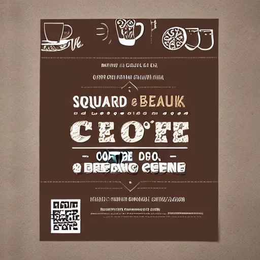 Image similar to square shaped flyer design for a coffee bean roasting company, layout design, dark brown and beige colour palette, template layout