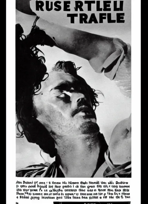 Prompt: Russell Brand meditating, 1940s propaganda poster