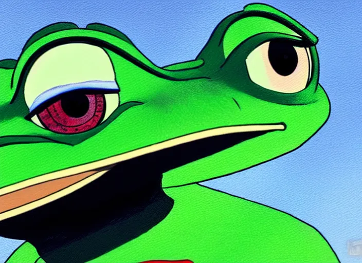 Prompt: a disney film still of pepe the frog as a star trek officer, finely detailed features, closeup of the face, perfect art, dusk, blue hour, gapmoe yandere grimdark, trending on pixiv fanbox, painted by greg rutkowski, makoto shinkai, takashi takeuchi, alphonse mucha, akihiko yoshida