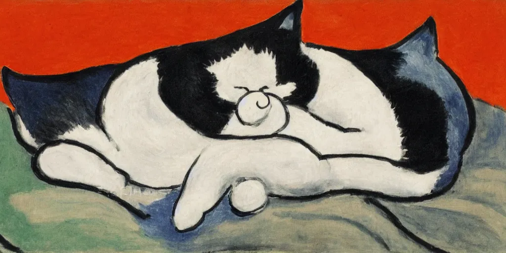 Image similar to sleeping cat by matisse