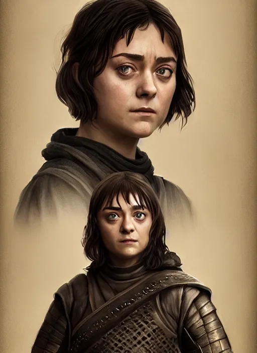 Image similar to arya stark, game of thrones, super highly detailed, professional digital painting, concept art, smooth, sharp focus, no blur, no dof, extreme illustration, unreal engine 5, photorealism, hd quality, 8 k resolution, cinema 4 d, 3 d, beautiful, cinematic, art by artgerm and greg rutkowski and alphonse mucha and loish and wlop