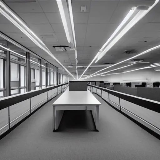 Image similar to dark empty urban office, midnight scary, award-winning photography 4k