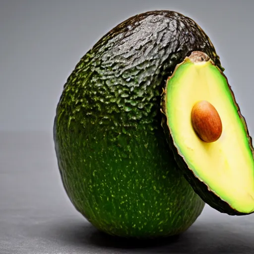 Image similar to avocado that looks like banana, hyper realistic, food photography